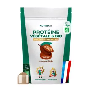 Nutri&Co Protéine Végétale et Vegan Bio – Poudre 100 % naturelle pour sportifs exigeants
